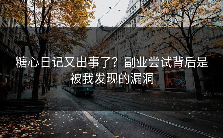 糖心日记又出事了？副业尝试背后是被我发现的漏洞