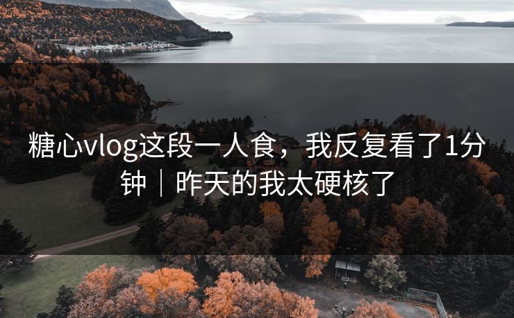 糖心vlog这段一人食，我反复看了1分钟｜昨天的我太硬核了