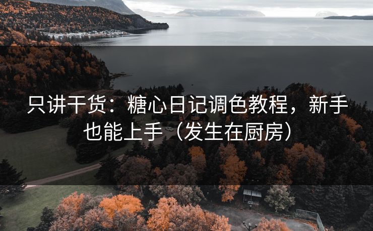只讲干货：糖心日记调色教程，新手也能上手（发生在厨房）
