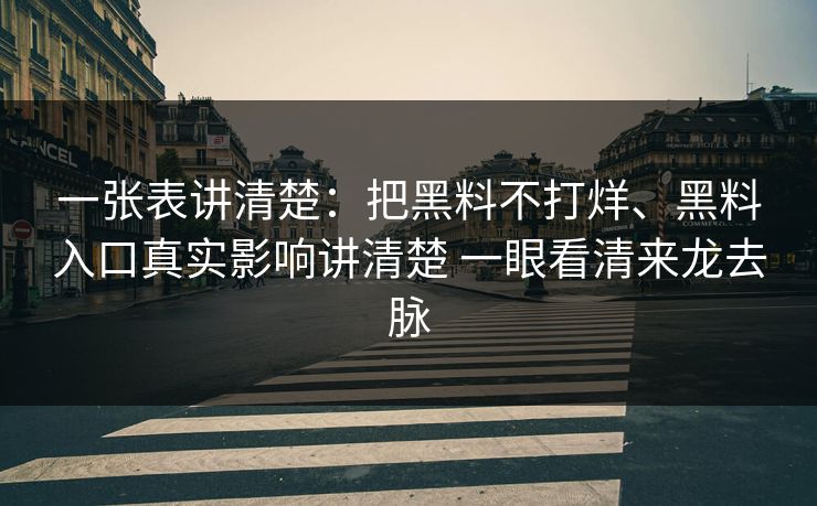 一张表讲清楚：把黑料不打烊、黑料入口真实影响讲清楚 一眼看清来龙去脉