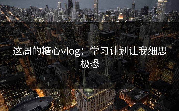 这周的糖心vlog：学习计划让我细思极恐