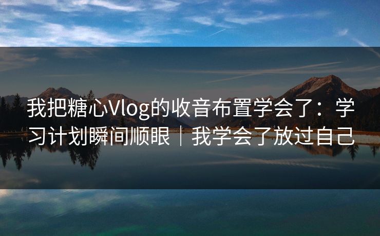 我把糖心Vlog的收音布置学会了：学习计划瞬间顺眼｜我学会了放过自己